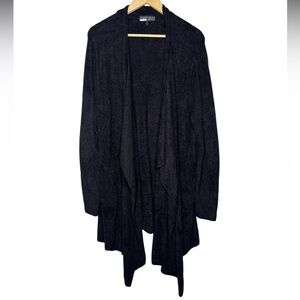 Barefoot Dreams | CozyChic Lite Waterfall Cardigan | Black | 2X | Style 903